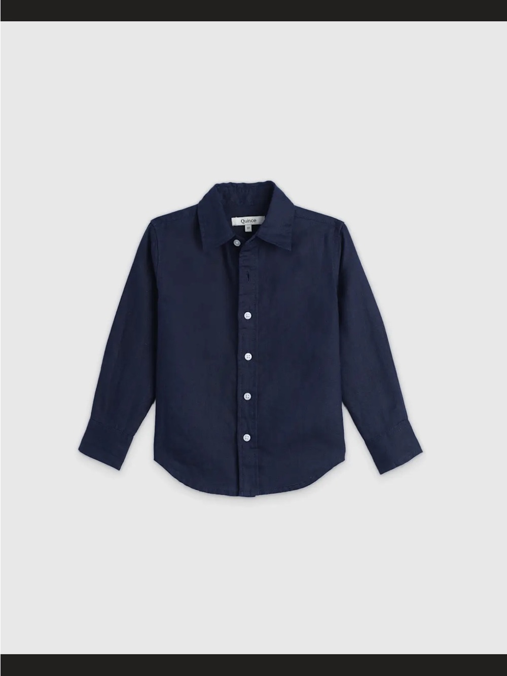 Quince Boys' Dark Navy Long-Sleeve Button-Down Shirt